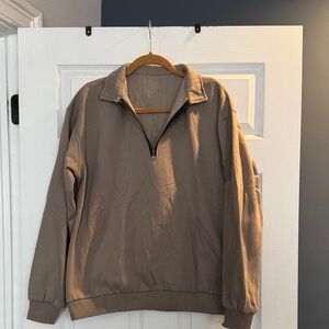 Women’s Tan Half-Zip Sweater size Large